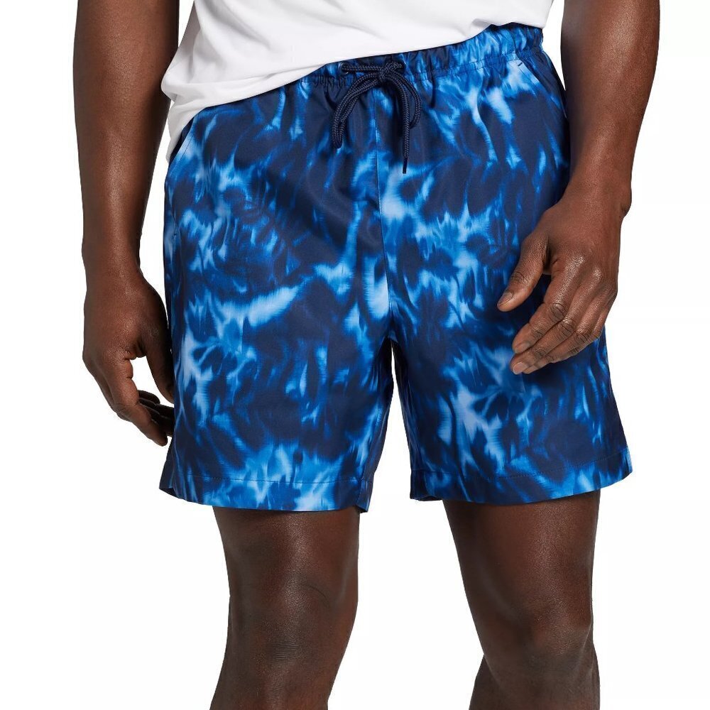 NWT DSG Men's 6" Blue Tie Dye Relaxed Fit Rec Shorts